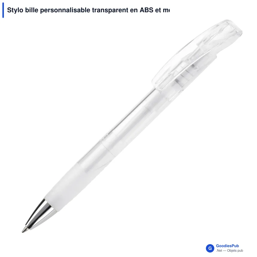Stylo bille personnalisable transparent en ABS et métal avec logo - Zorro - Image 6
