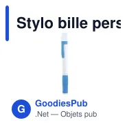 Stylo bille personnalisable Zufer avec logo - Écriture professionnelle - Miniature 1