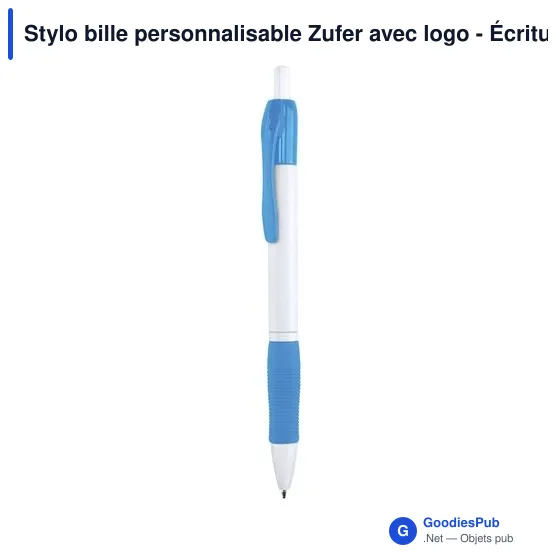 Stylo bille personnalisable Zufer avec logo - Écriture professionnelle - Image 1