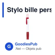 Stylo bille personnalisable Zufer avec logo - Écriture professionnelle - Miniature 2