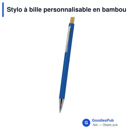 Stylo à bille personnalisable en bambou avec logo - Stylo Zukry