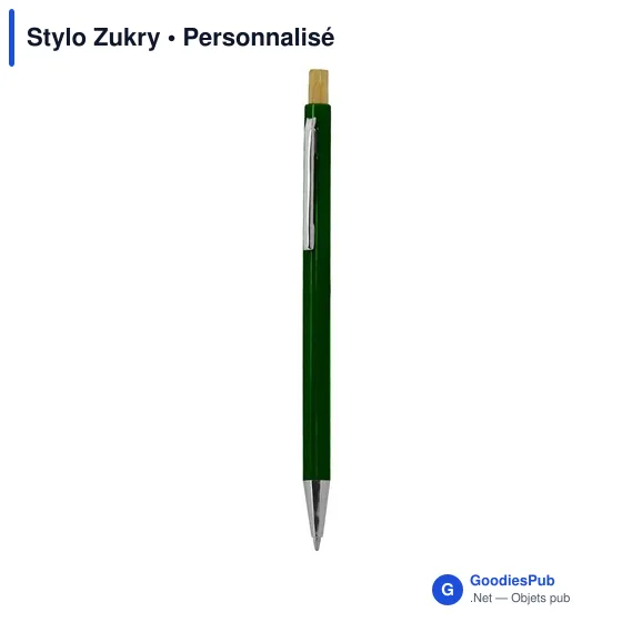Stylo à bille personnalisable en bambou avec logo - Stylo Zukry - Image 3