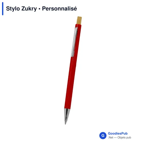 Stylo à bille personnalisable en bambou avec logo - Stylo Zukry - Image 9