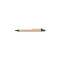 Variante vert - Stylo bille personnalisable avec clip en bois - Stylobilleavec logo