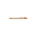 Variante orange - Stylo bille personnalisable avec clip en bois - Stylobilleavec logo