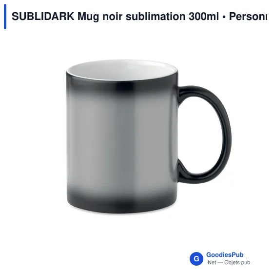 SUBLIDARK Mug noir sublimation 300ml - Image 3
