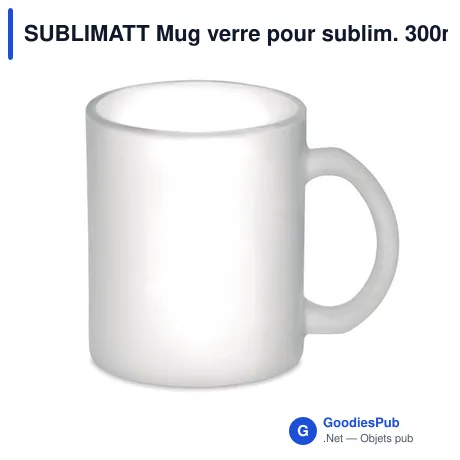 SUBLIMATT Mug verre pour sublim. 300ml