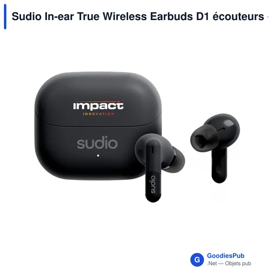 Écouteurs sans fil personnalisables Sudio In-ear True Wireless D1 avec logo - Image 1