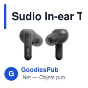 Écouteurs sans fil personnalisables Sudio In-ear True Wireless D1 avec logo - Miniature 3