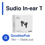 Écouteurs sans fil personnalisables Sudio In-ear True Wireless D1 avec logo - Miniature 4