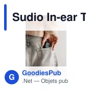 Écouteurs sans fil personnalisables Sudio In-ear True Wireless D1 avec logo - Miniature 6