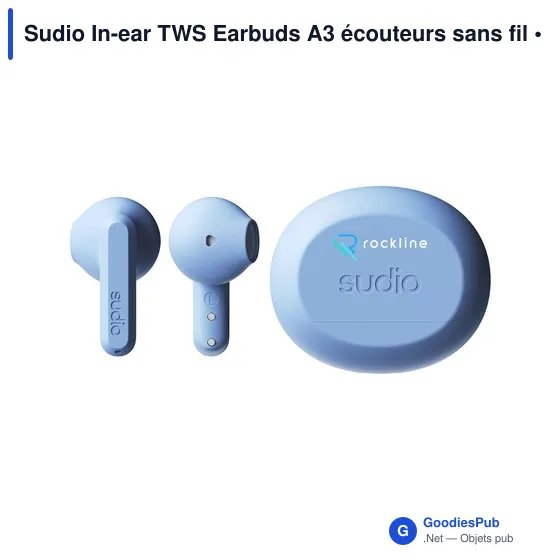Écouteurs sans fil personnalisables Sudio In-ear TWS A3 avec logo - Image 2