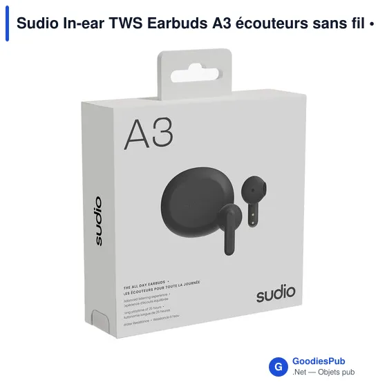 Écouteurs sans fil personnalisables Sudio In-ear TWS A3 avec logo - Image 12