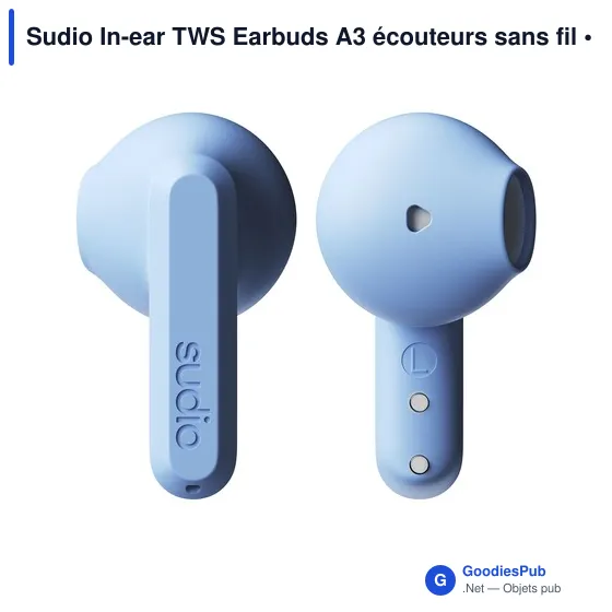Écouteurs sans fil personnalisables Sudio In-ear TWS A3 avec logo - Image 4