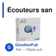 Écouteurs sans fil personnalisables Sudio In-ear TWS A3 avec logo - Miniature 5