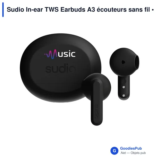 Écouteurs sans fil personnalisables Sudio In-ear TWS A3 avec logo - Image 8