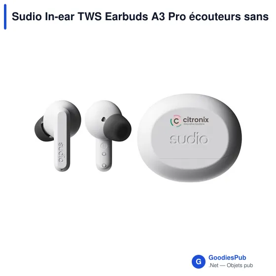 Écouteurs sans fil personnalisables Sudio A3 Pro avec logo - Image 2