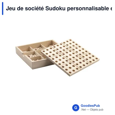 Jeu de société Sudoku personnalisable en bois avec logo
