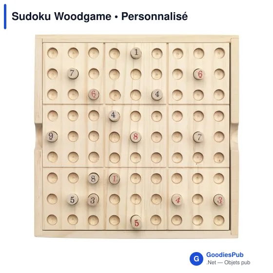Jeu de société Sudoku personnalisable en bois avec logo - Image 3
