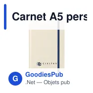 Carnet A5 personnalisable en papier recyclé avec logo - Sugarcane Bagasse - Miniature 1