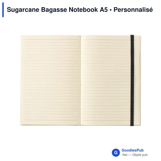 Carnet A5 personnalisable en papier recyclé avec logo - Sugarcane Bagasse - Image 11