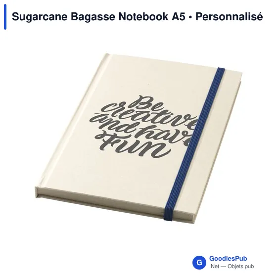 Carnet A5 personnalisable en papier recyclé avec logo - Sugarcane Bagasse - Image 3