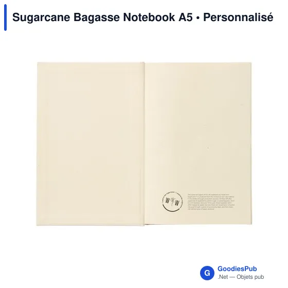 Carnet A5 personnalisable en papier recyclé avec logo - Sugarcane Bagasse - Image 5