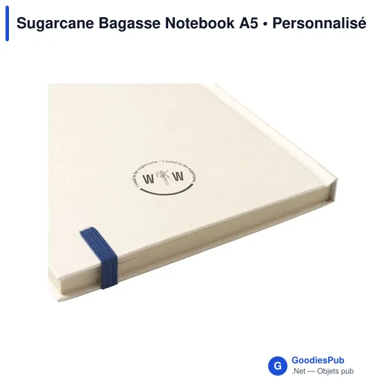 Carnet A5 personnalisable en papier recyclé avec logo - Sugarcane Bagasse - Image 6