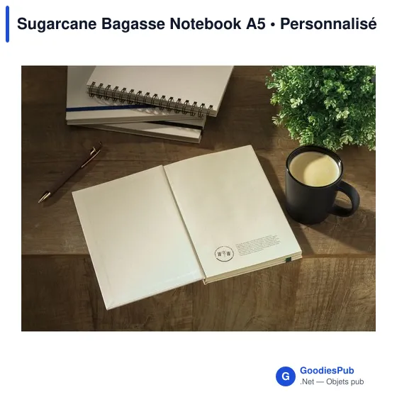 Carnet A5 personnalisable en papier recyclé avec logo - Sugarcane Bagasse - Image 7