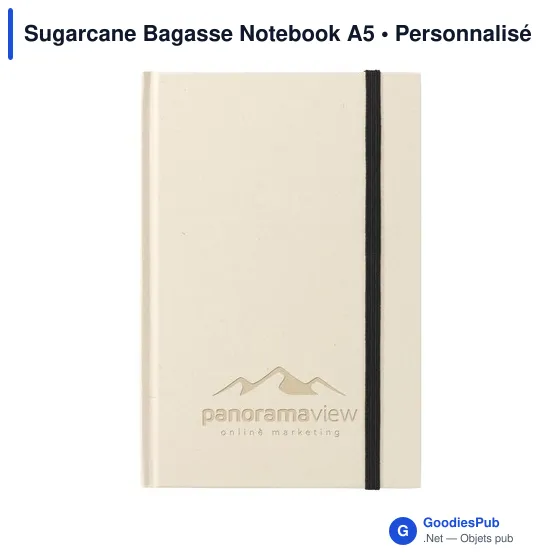 Carnet A5 personnalisable en papier recyclé avec logo - Sugarcane Bagasse - Image 8
