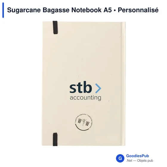 Carnet A5 personnalisable en papier recyclé avec logo - Sugarcane Bagasse - Image 9