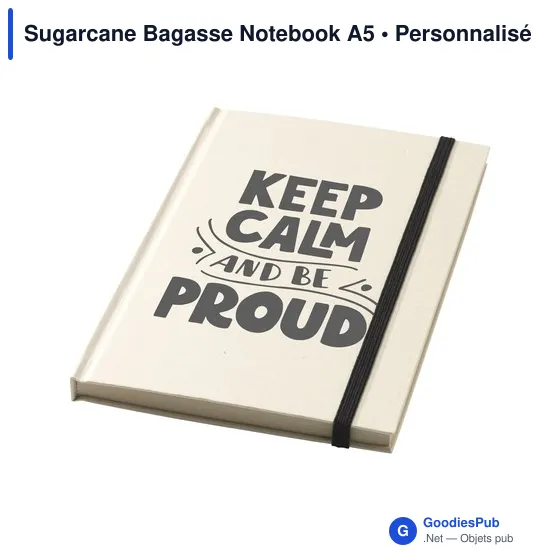 Carnet A5 personnalisable en papier recyclé avec logo - Sugarcane Bagasse - Image 10