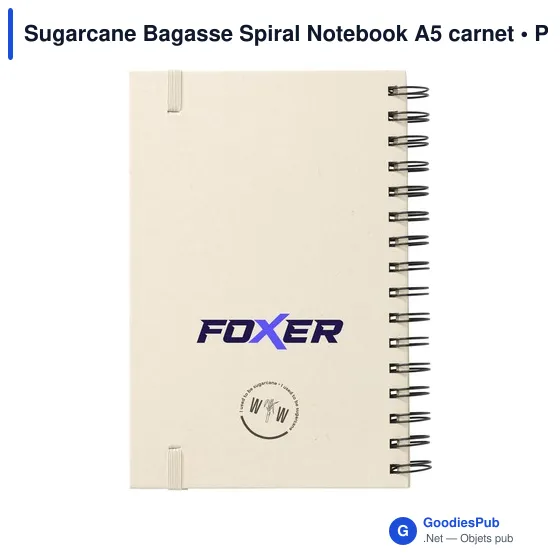 Carnet A5 personnalisable en bagasse de canne à sucre avec logo - Image 2