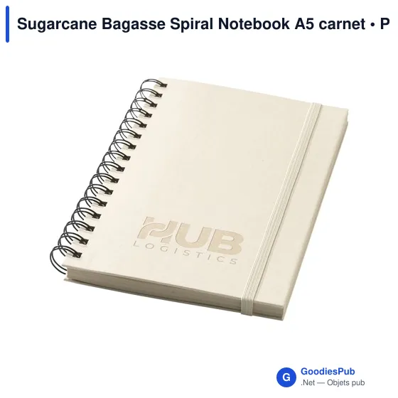 Carnet A5 personnalisable en bagasse de canne à sucre avec logo - Image 3