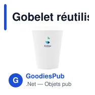 Gobelet réutilisable personnalisable Sugarcane Cup 200 ml avec logo - Miniature 2