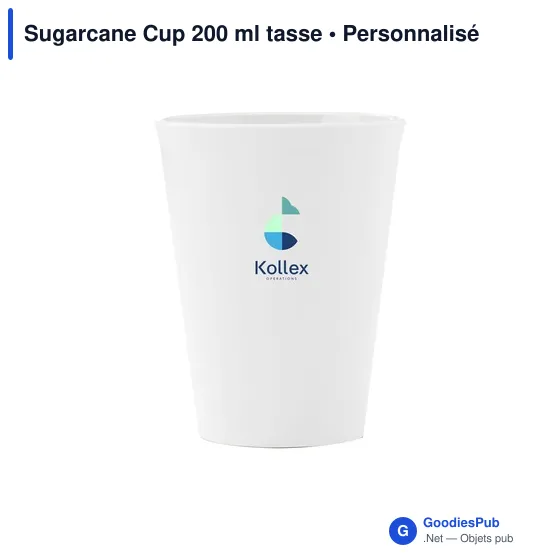 Gobelet réutilisable personnalisable Sugarcane Cup 200 ml avec logo - Image 2