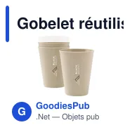 Gobelet réutilisable personnalisable Sugarcane Cup 200 ml avec logo - Miniature 4