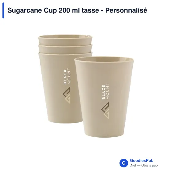 Gobelet réutilisable personnalisable Sugarcane Cup 200 ml avec logo - Image 4
