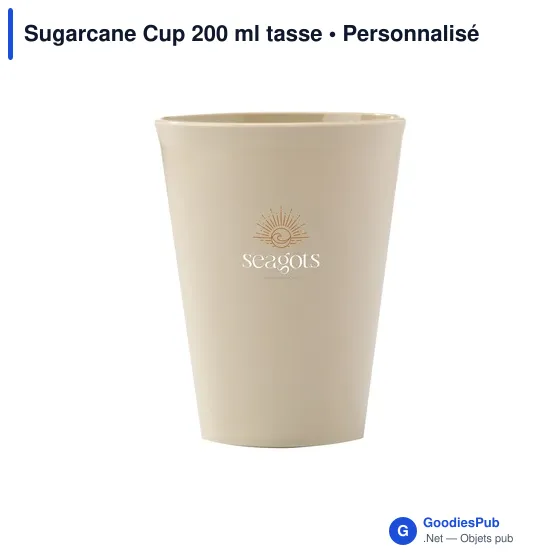 Gobelet réutilisable personnalisable Sugarcane Cup 200 ml avec logo - Image 5