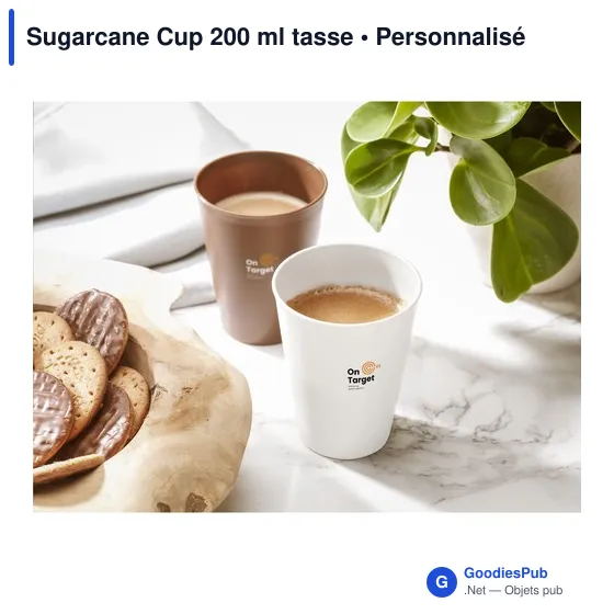 Gobelet réutilisable personnalisable Sugarcane Cup 200 ml avec logo - Image 9