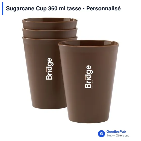 Gobelet réutilisable personnalisable Sugarcane Cup 360 ml avec logo - Image 3