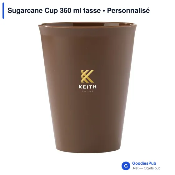 Gobelet réutilisable personnalisable Sugarcane Cup 360 ml avec logo - Image 4