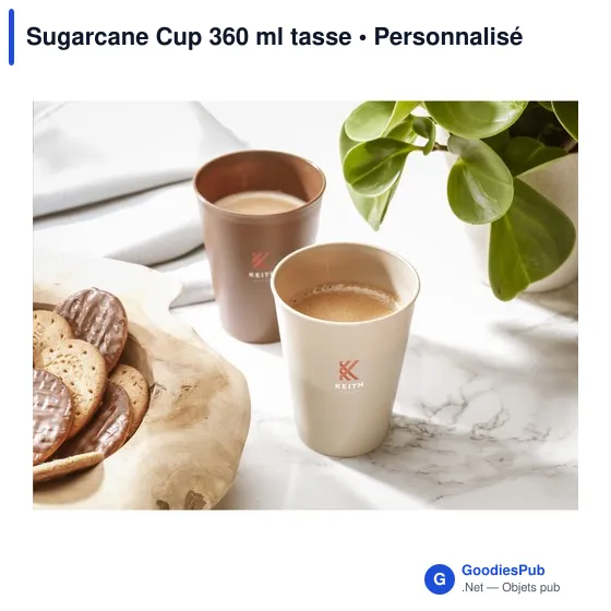 Gobelet réutilisable personnalisable Sugarcane Cup 360 ml avec logo - Image 5