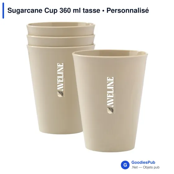 Gobelet réutilisable personnalisable Sugarcane Cup 360 ml avec logo - Image 7