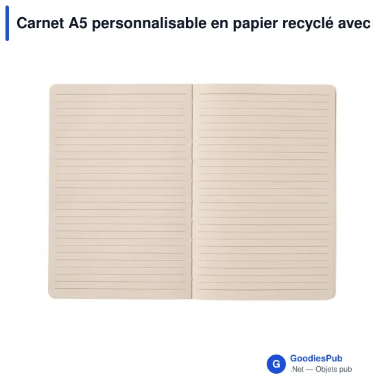 Carnet A5 personnalisable en papier recyclé avec logo - Image 12
