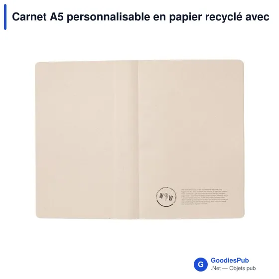 Carnet A5 personnalisable en papier recyclé avec logo - Image 4