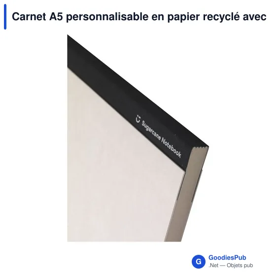 Carnet A5 personnalisable en papier recyclé avec logo - Image 5