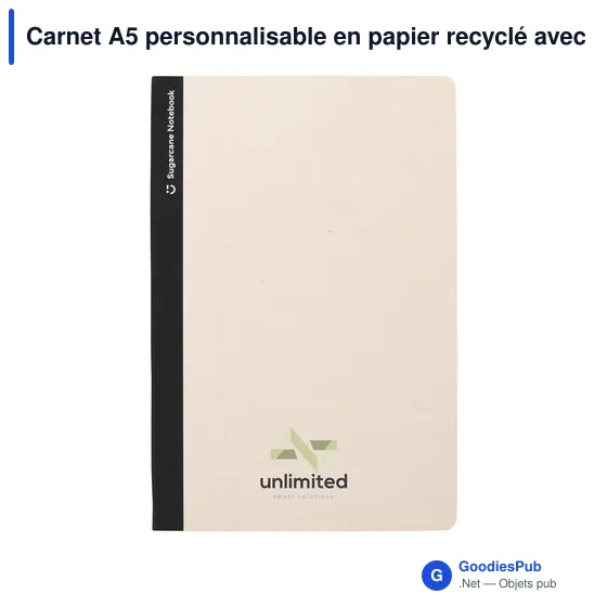 Carnet A5 personnalisable en papier recyclé avec logo - Image 7