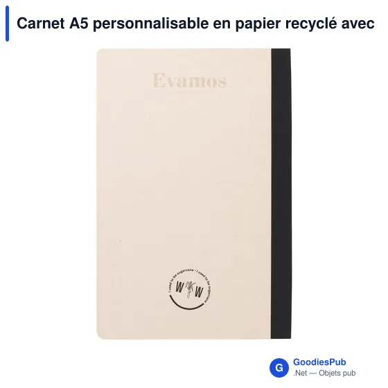Carnet A5 personnalisable en papier recyclé avec logo - Image 8