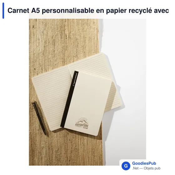 Carnet A5 personnalisable en papier recyclé avec logo - Image 9